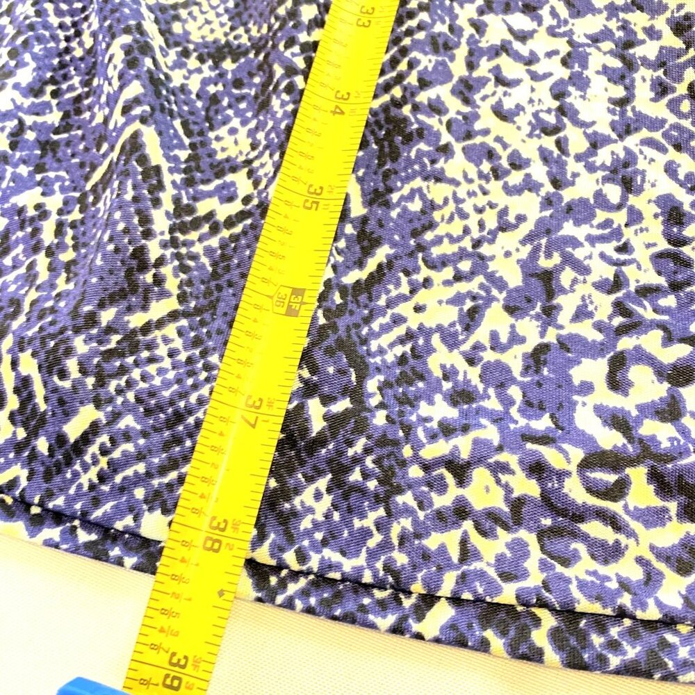 Tory Burch Carly Silk Fit & Flare Faux Wrap Dress Blue Snakeskin Print Knee Leng - Picture 9 of 11
